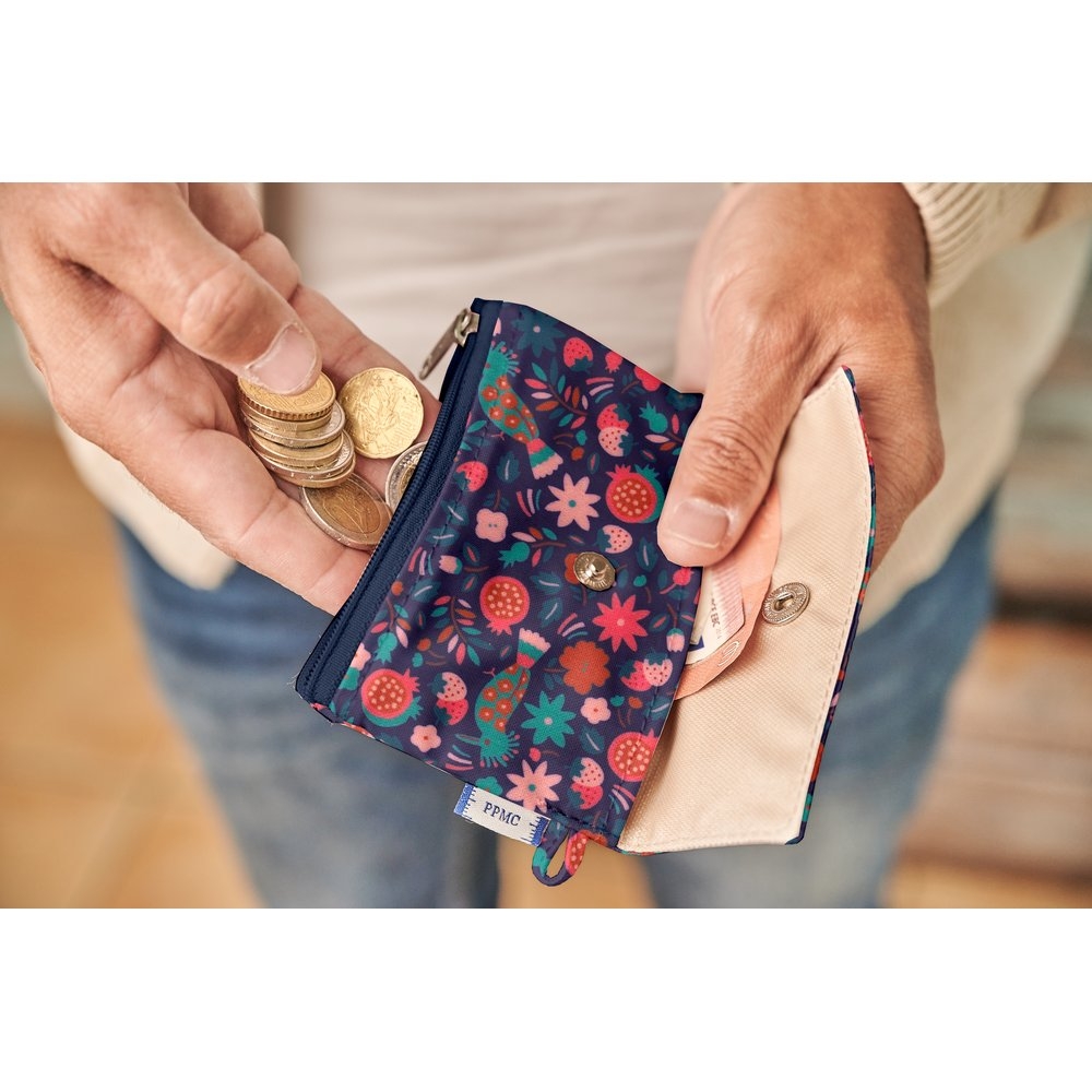 Mini pochette porte monnaie huppette fleurie
