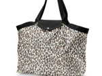 Grand sac cabas en tissu leopard