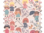 Tissu enduit  au mètre petites filles pop