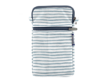 Pochette téléphone matelassée rayé bleu blanc