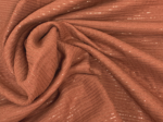 Tissu coton au mètre gaze lurex terracotta