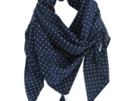 Foulard pompon pois marine