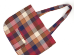 Sac tote bag pliable tartan lurex rubis
