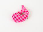 Barrette Baleine vichy rose fluo