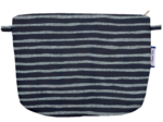 Pochette tissu rayé argent marine
