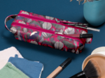 Trousse double compartiment pavot  fuchsia