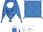 Foulard pompon feuillage marine