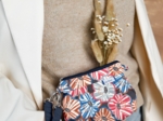 Mini pochette plissée anémones rayées