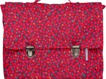 Cartable pompons cerise