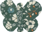 Barrette petit papillon fleuri kaki