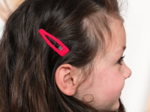 Barrette clic-clac tissu fuchsia