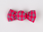 Petite barrette mini bonbon vichy rose fluo
