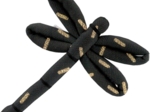 Barrette libellule  paille dorée noir