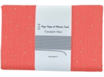 Coupon tissu 1 m gaze pois or marsala