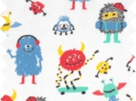 Coupon tissu 1 m petits monstres