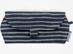 Etui à lunettes rayé argent marine