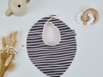 Bavoir bandana rayé ivoire marine