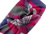 Serre-tête Large Croisé pavot  fuchsia