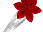 Barrette clic-clac fleur étoile rouge