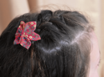 Barrette fleur étoile badiane framboise