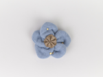 Mini Barrette Pétales de Fleur gaze pois or bleu baltique