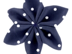 Barrette fleur étoile 4 pois marine
