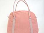 Sac bowling velours côtelé rose blush