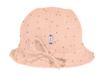 Chapeau soleil charlotte gaze pois or rose