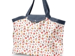 Grand sac cabas en tissu reveil printanier