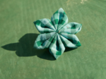 Barrette fleur étoile vichy vert menthe