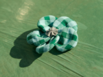 Petite Barrette Pétales de Fleur vichy vert menthe