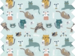 Coupon tissu 1 m vie de chats ex1092