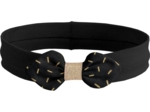 Bandeau jersey bébé noeud  paille dorée noir