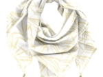 Foulard pompon ramage or