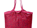 Sac cabas taille moyenne plissé pompons cerise