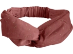 Bandeau croisé gaze pois or rouille