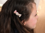 Petite barrette mini bonbon porcelaine rosée