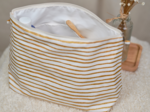Trousse de toilette rayé or blanc