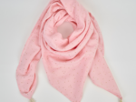 Foulard pompon gaze pois or rose