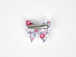 Barrette Mini Noeud Papillon rose grenadine
