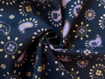 Tissu coton au mètre ex2621 paisley etincelles marine or