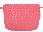Pochette tissu feuillage or rose