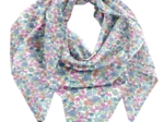 Foulard pompon pastel fleuri