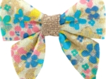 Barrette Mini Noeud Papillon pâquerette vintage