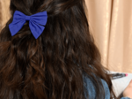 Barrette noeud papillon bleu navy