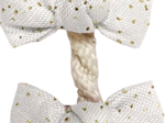 Barrettes clic-clac petits noeuds  blanc pailleté