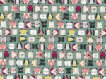 Tissu coton au mètre anim'au cube