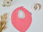 Bavoir bandana feuillage or rose