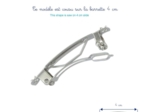 Barrette fleur étoile 4 rayé argent marine