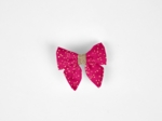 Barrette Mini Noeud Papillon fuchsia pailleté
